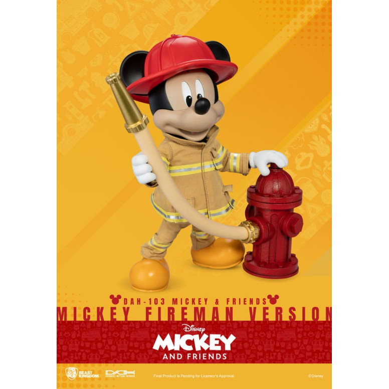 Beast Kingdom - Mickey Mouse & Friends - Mickey Mouse Bombero Ver. figura de acción Dynamic Action Heroes 1/9