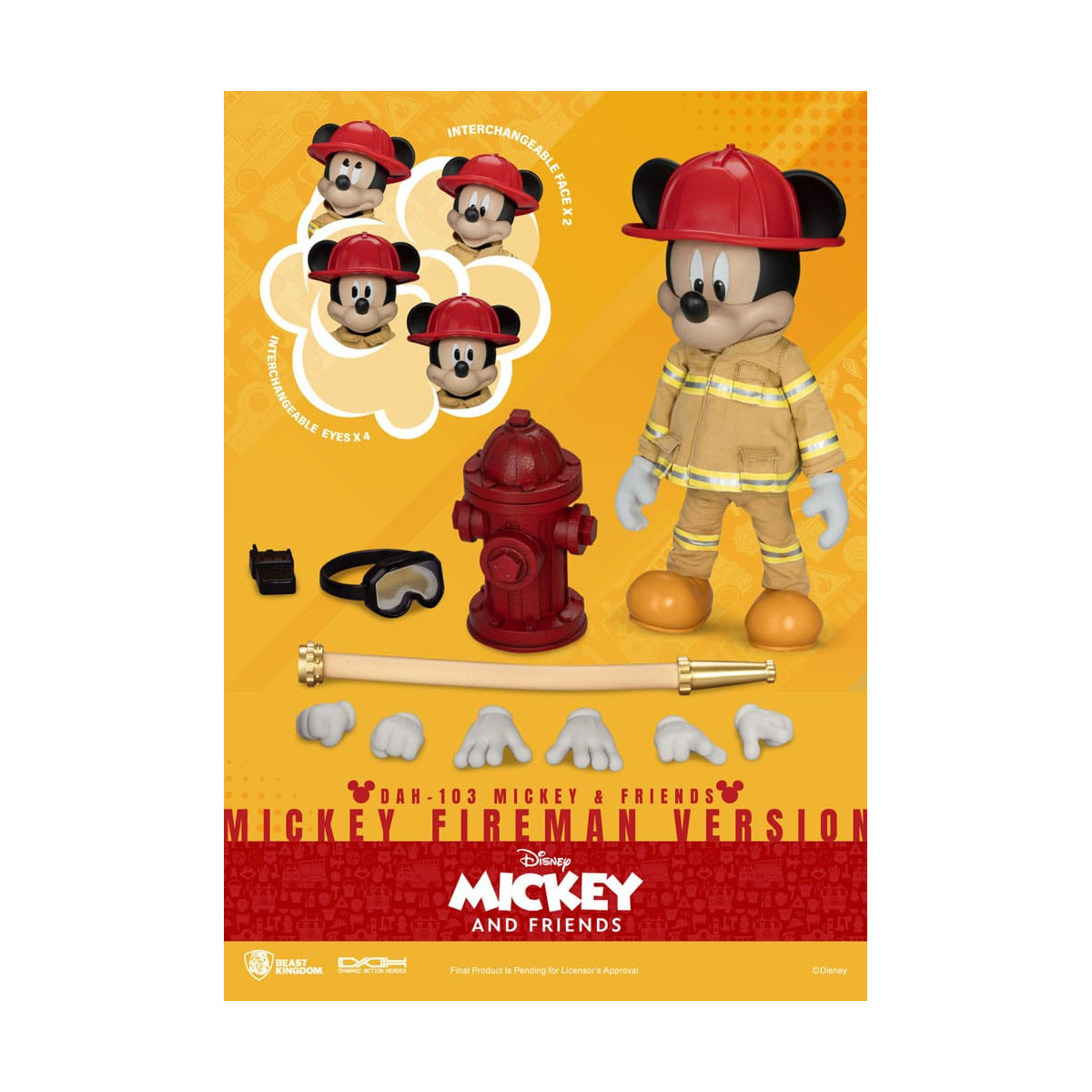 Beast Kingdom - Mickey Mouse & Friends - Mickey Mouse Bombero Ver. figura de acción Dynamic Action Heroes 1/9