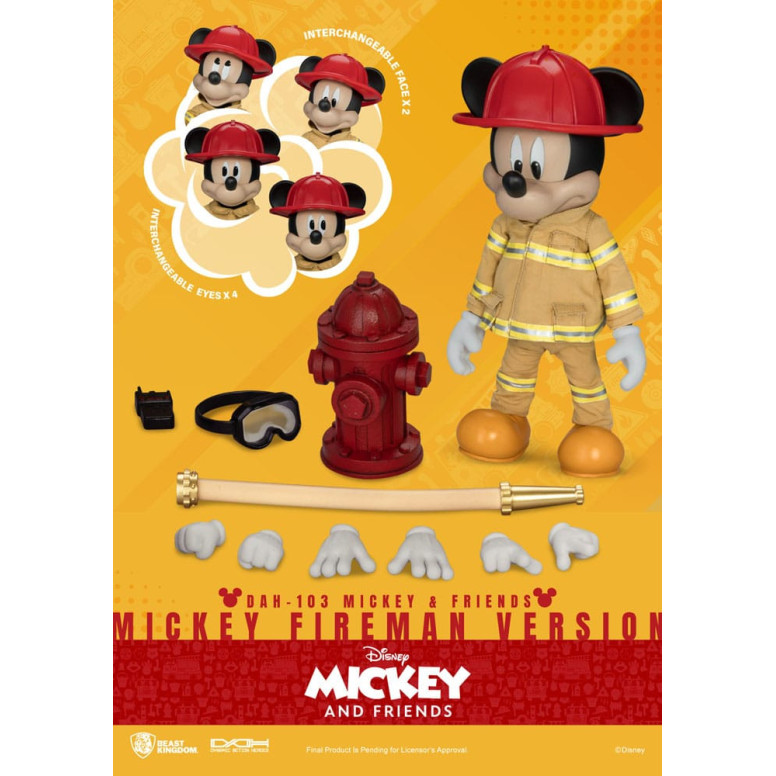 Beast Kingdom - Mickey Mouse & Friends - Mickey Mouse Bombero Ver. figura de acción Dynamic Action Heroes 1/9