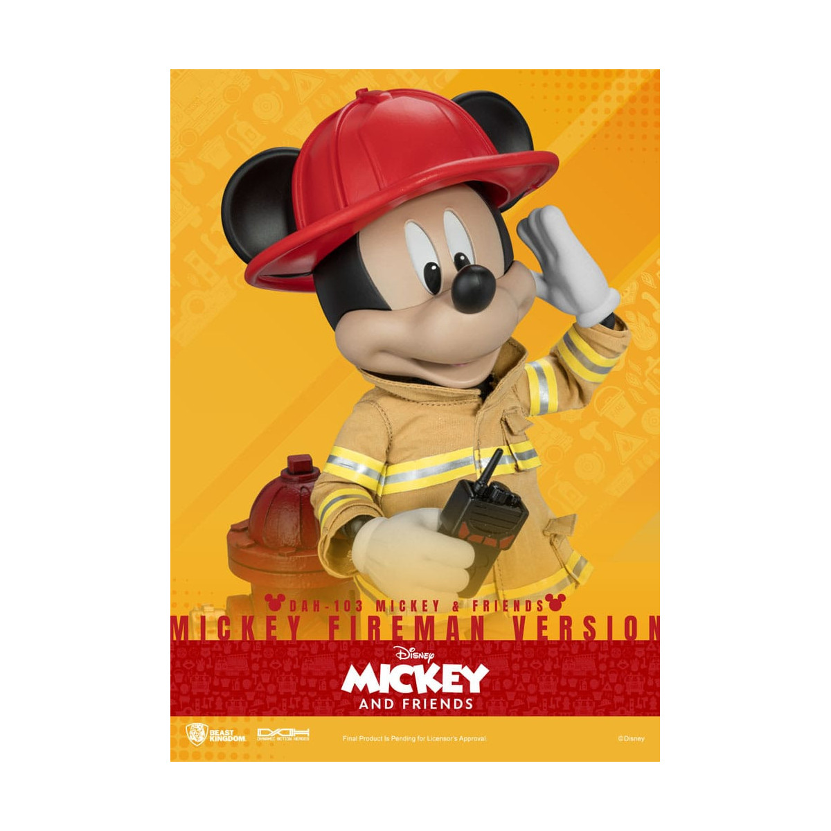 Beast Kingdom - Mickey Mouse & Friends - Mickey Mouse Bombero Ver. figura de acción Dynamic Action Heroes 1/9