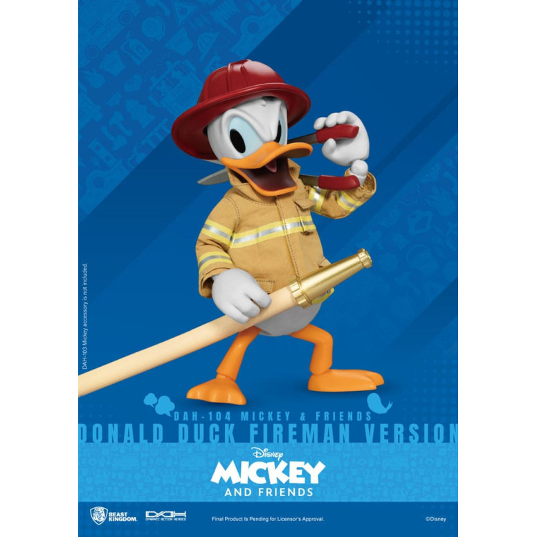 Beast Kingdom - Mickey Mouse & Friends - Pato Donald Bombero Ver. figura de acción Dynamic Action Heroes 1/9