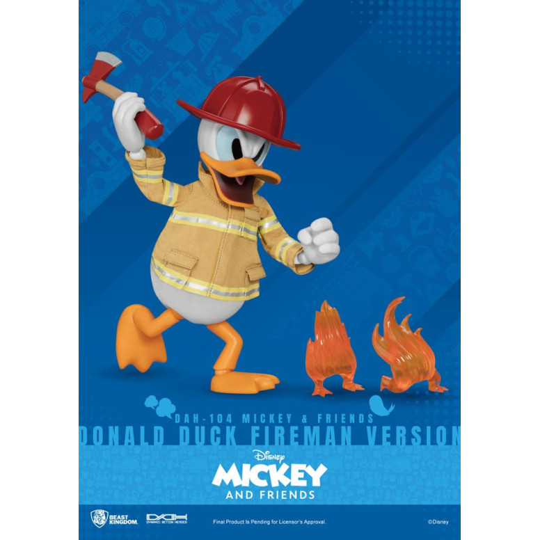 Beast Kingdom - Mickey Mouse & Friends - Pato Donald Bombero Ver. figura de acción Dynamic Action Heroes 1/9