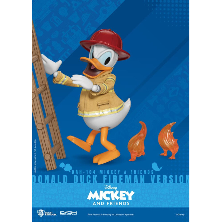 Beast Kingdom - Mickey Mouse & Friends - Pato Donald Bombero Ver. figura de acción Dynamic Action Heroes 1/9