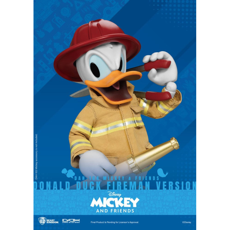 Beast Kingdom - Mickey Mouse & Friends - Pato Donald Bombero Ver. figura de acción Dynamic Action Heroes 1/9