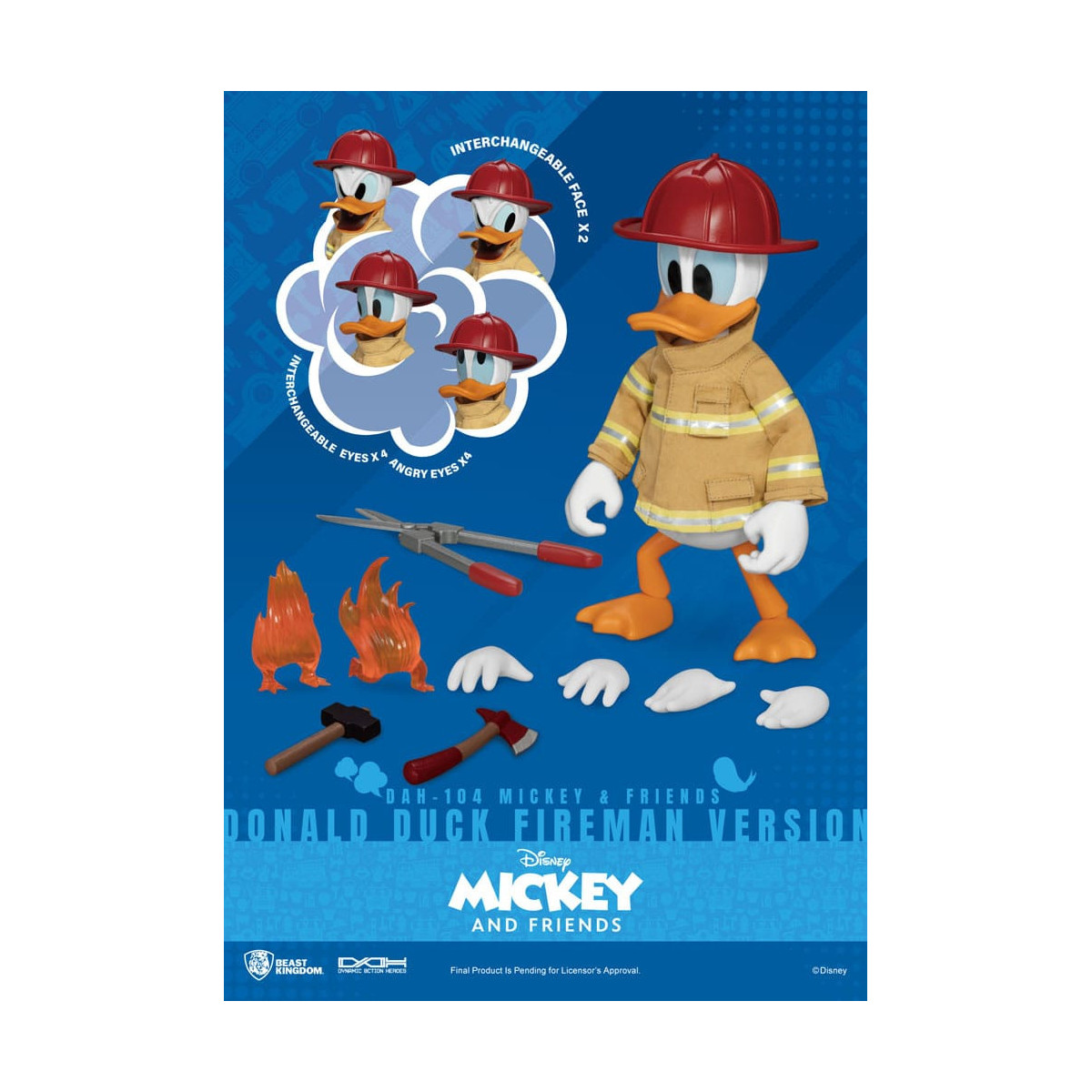 Beast Kingdom - Mickey Mouse & Friends - Pato Donald Bombero Ver. figura de acción Dynamic Action Heroes 1/9