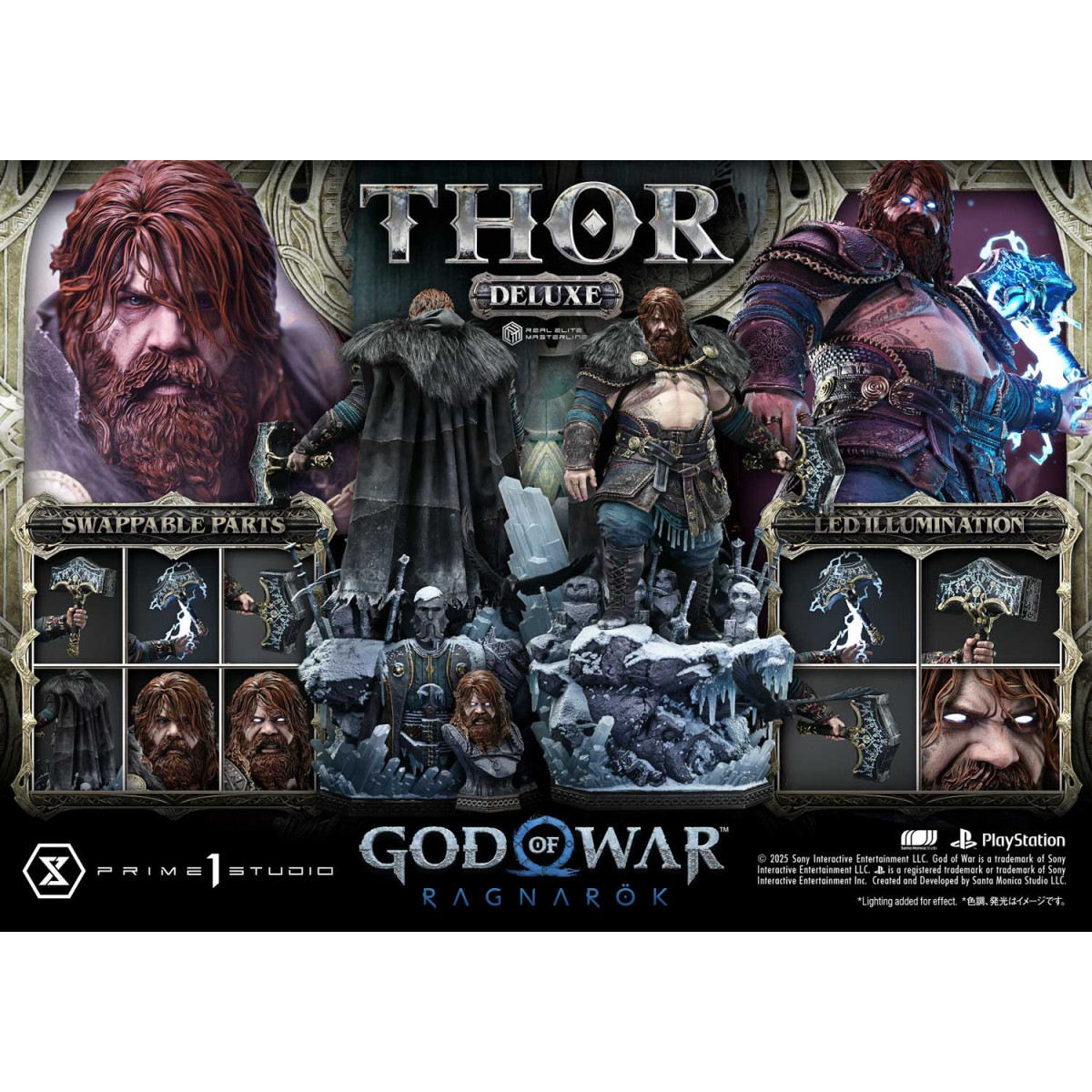 Prime 1 Studio - God of War: Ragnarok - Thor Deluxe Bonus Version - Real Elite Masterline Series 1/3