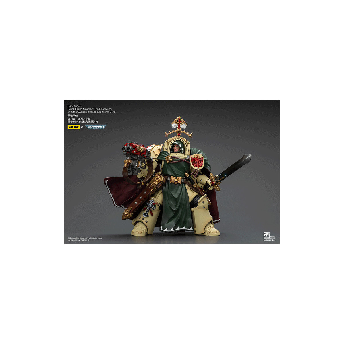 JoyToy Space Marines - Dark Angels - Belial, Gran Maestro de los Alamuerte con la Espada del Silencio y el Proyectil de Tormenta