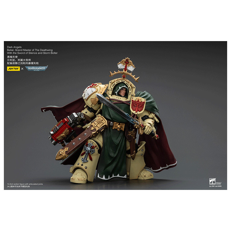 JoyToy Space Marines - Dark Angels - Belial, Gran Maestro de los Alamuerte con la Espada del Silencio y el Proyectil de Tormenta