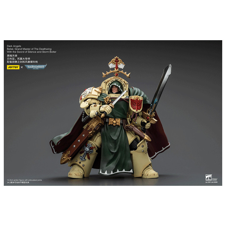 JoyToy Space Marines - Dark Angels - Belial, Gran Maestro de los Alamuerte con la Espada del Silencio y el Proyectil de Tormenta
