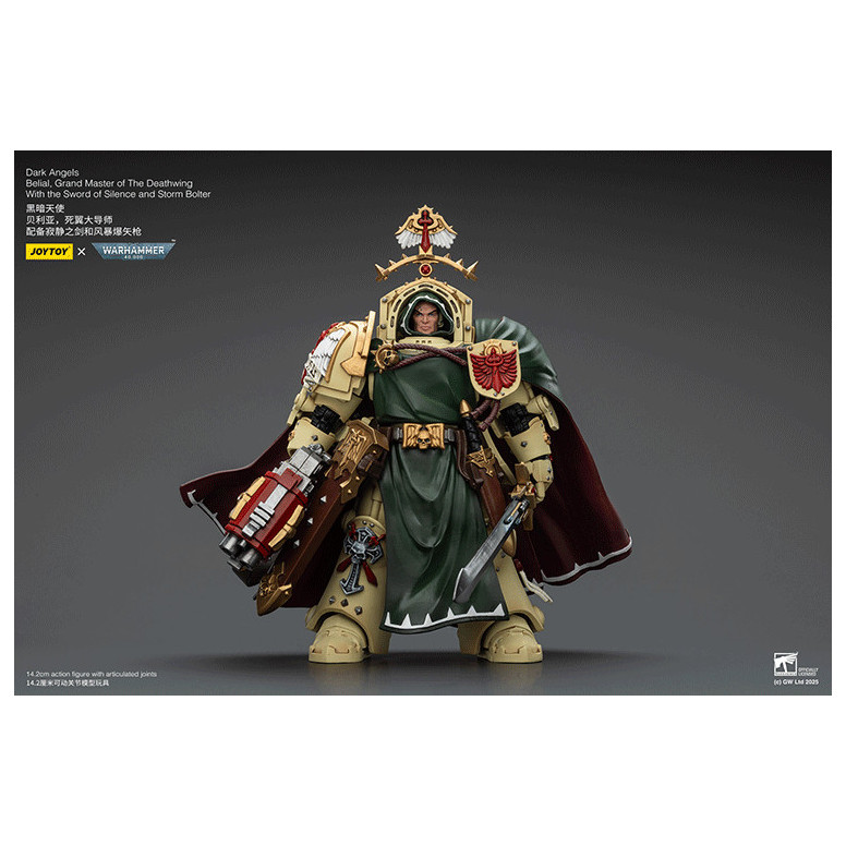 JoyToy Space Marines - Dark Angels - Belial, Gran Maestro de los Alamuerte con la Espada del Silencio y el Proyectil de Tormenta