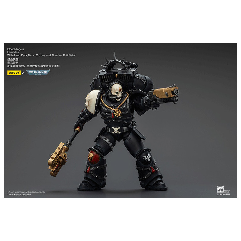 Joytoy - Warhammer - Blood Angels - Lemartes con Jump Pack, Blood Crozius y Absolver Bolt Pistol