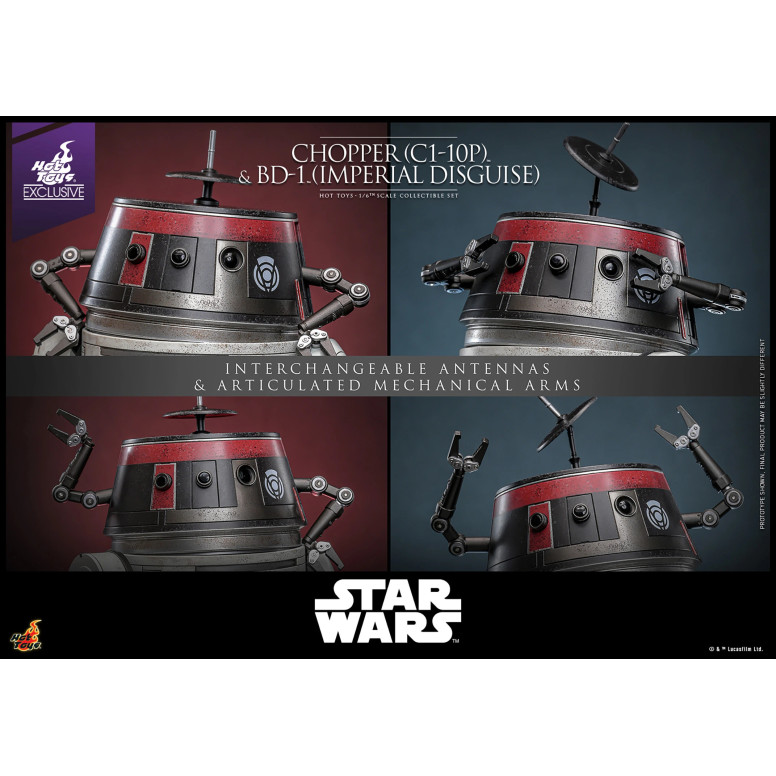 Hot Toys Star Wars - Chopper (C1-10P) & BD-1 (Imperial Disguise) - Rebels Hot Toys Exclusivo