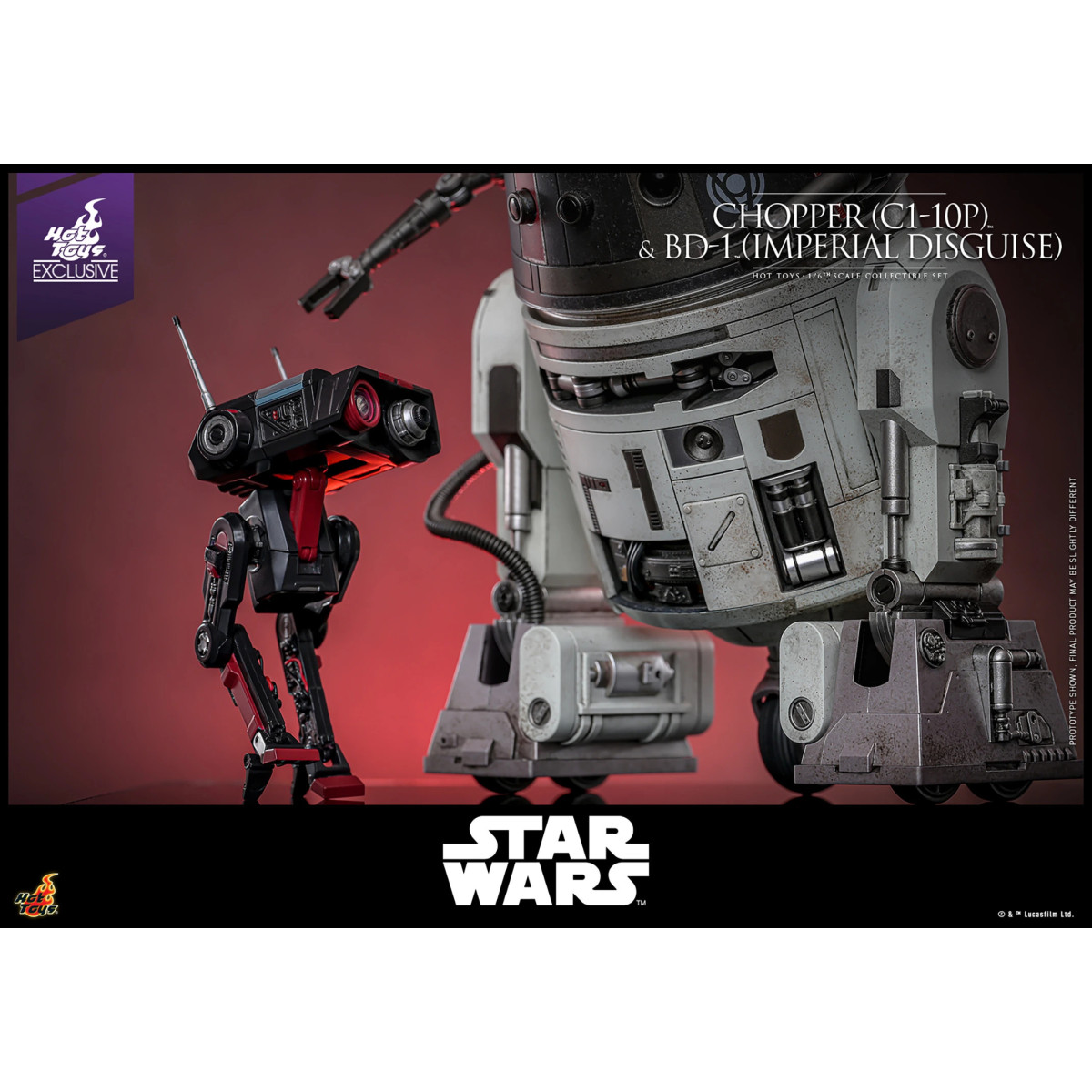 Hot Toys Star Wars - Chopper (C1-10P) & BD-1 (Imperial Disguise) - Rebels Hot Toys Exclusivo