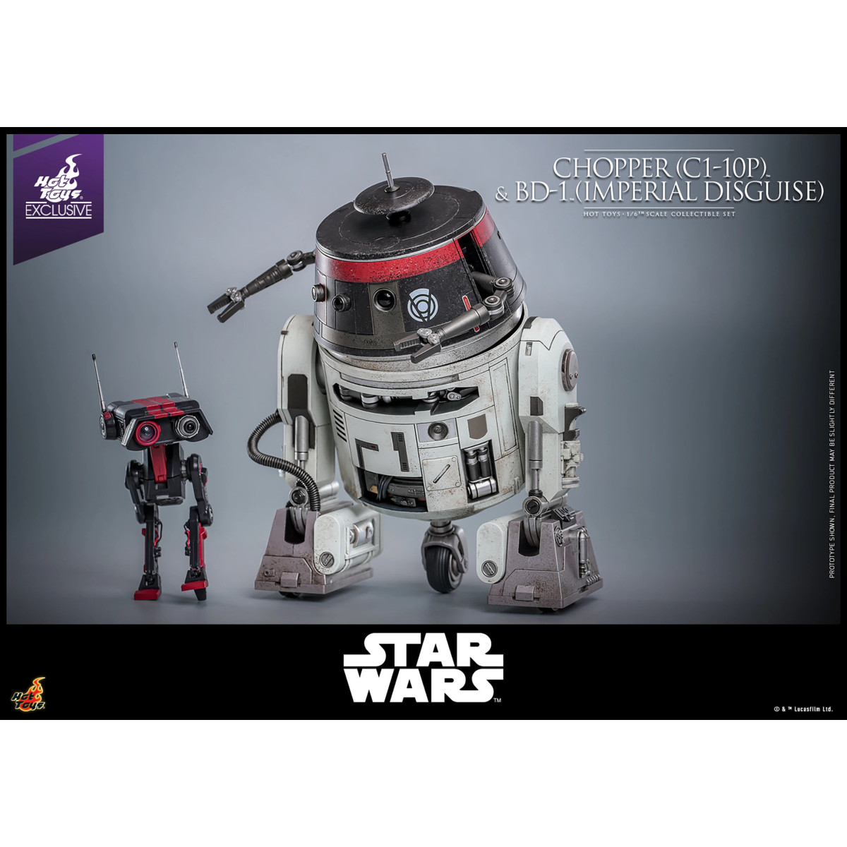 Hot Toys Star Wars - Chopper (C1-10P) & BD-1 (Imperial Disguise) - Rebels Hot Toys Exclusivo