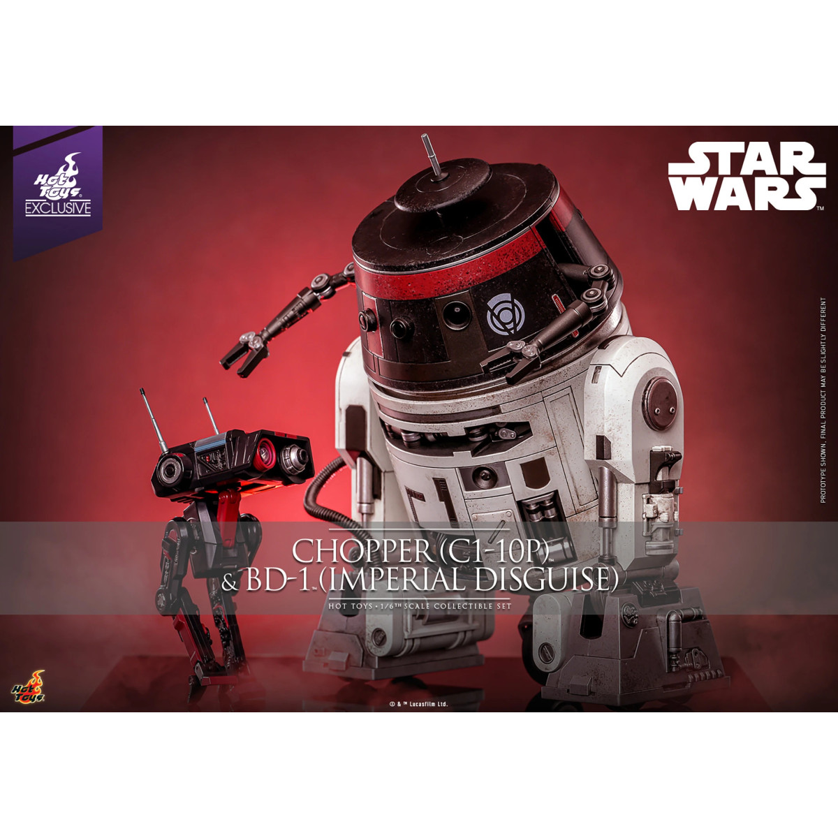 Hot Toys Star Wars - Chopper (C1-10P) & BD-1 (Imperial Disguise) - Rebels Hot Toys Exclusivo