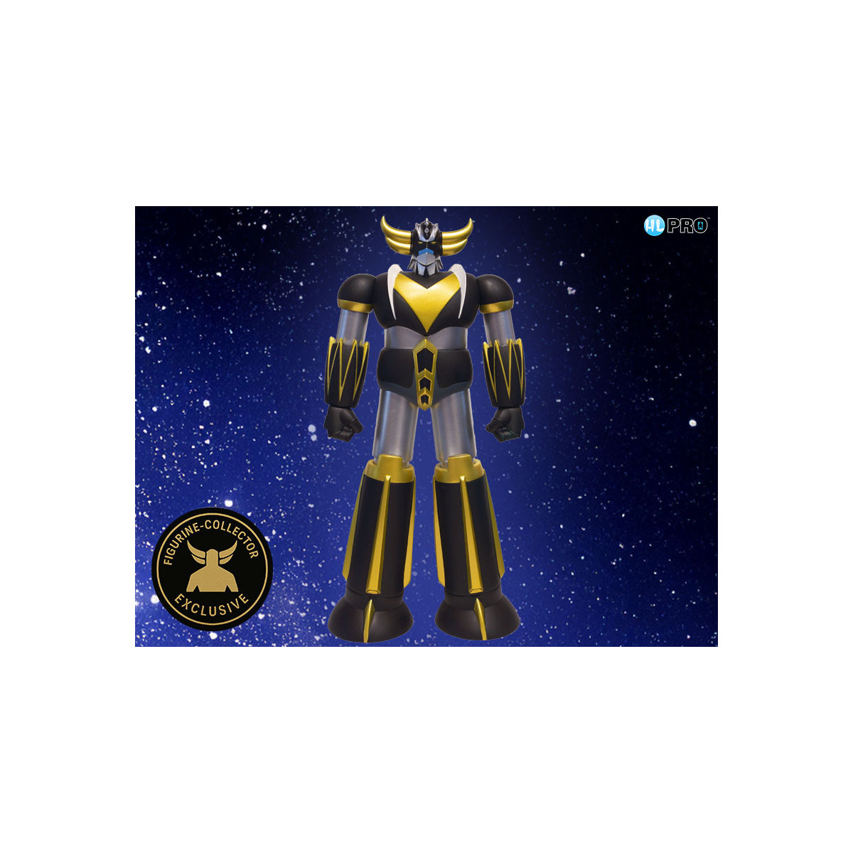 HL Pro - Grendizer Coleccionista de Figuras Exclusivo Negro y Oro - Jumbo Machinder - Shogun Warrior Ufo Robot Grendizer