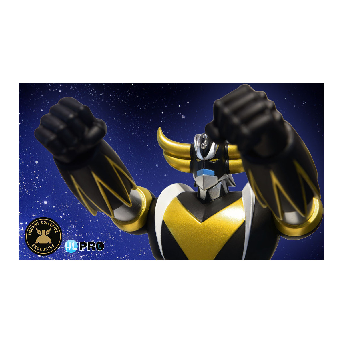 HL Pro - Grendizer Coleccionista de Figuras Exclusivo Negro y Oro - Jumbo Machinder - Shogun Warrior Ufo Robot Grendizer