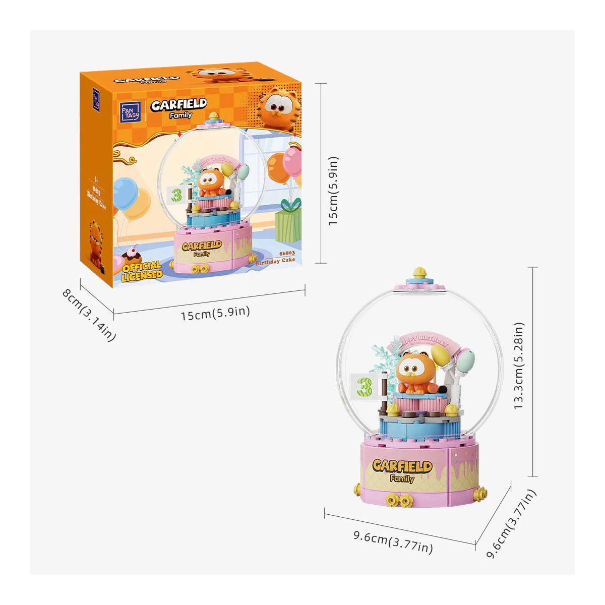 Pantasy - Garfield Serie Bola de Cristal - Garfield Birthday Cake (set to build)