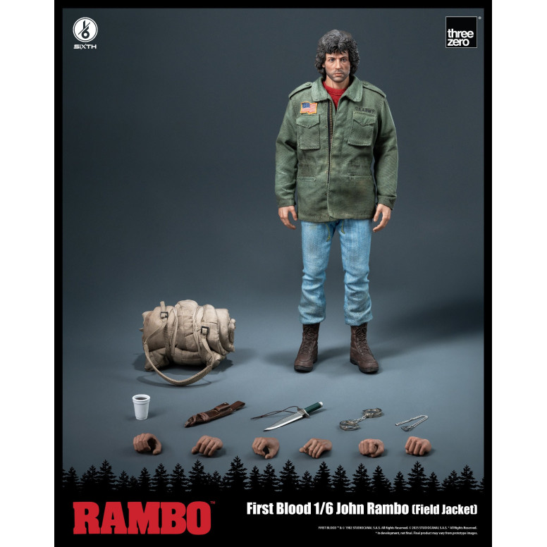 Three Zero - Rambo I - Figura de acción 1/6 - John Rambo Chaqueta de campaña - 30cm