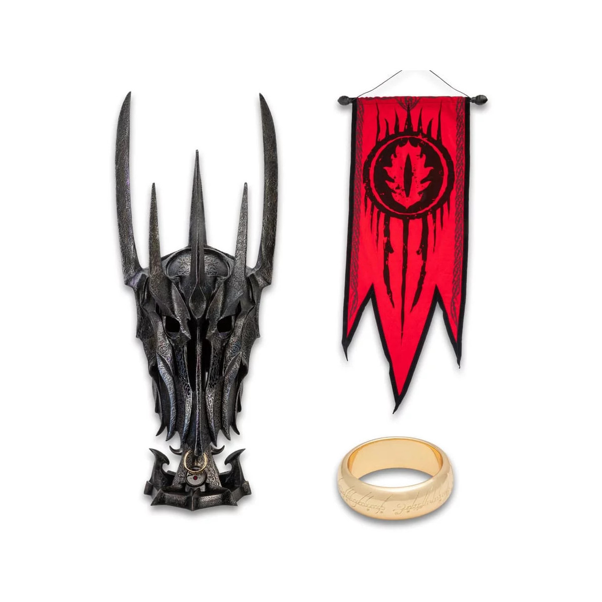 United Cutlery - El Señor de los Anillos Réplica Colección del Museo 1/1 Casco de guerra de Sauron