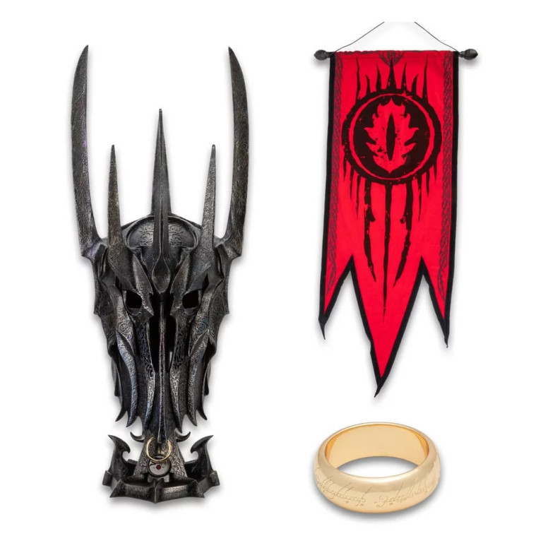 United Cutlery - El Señor de los Anillos Réplica Colección del Museo 1/1 Casco de guerra de Sauron