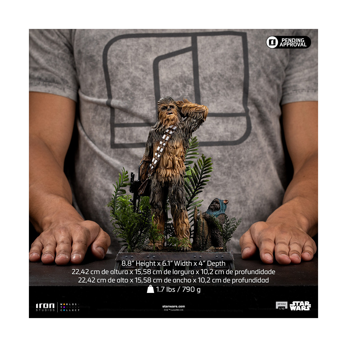 Iron Studios Star Wars - Chewbacca y Tokkat Arte Escala 1/10 - El Retorno del Jedi