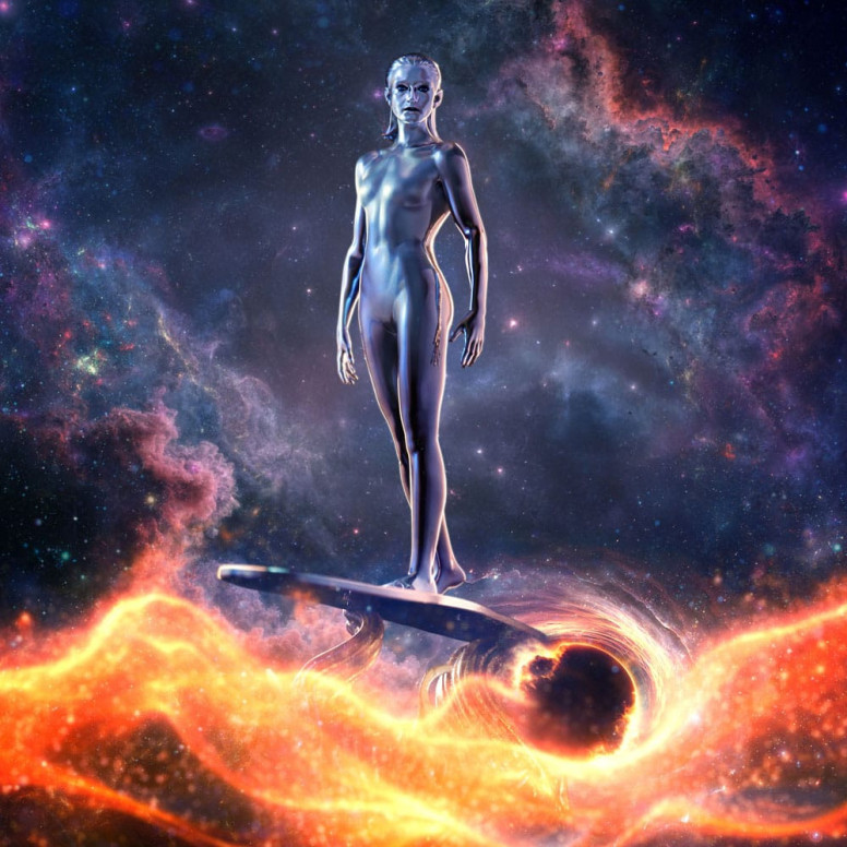Iron Studios - Marvel Fantastic 4 - Silver Surfer Art Escala 1/10