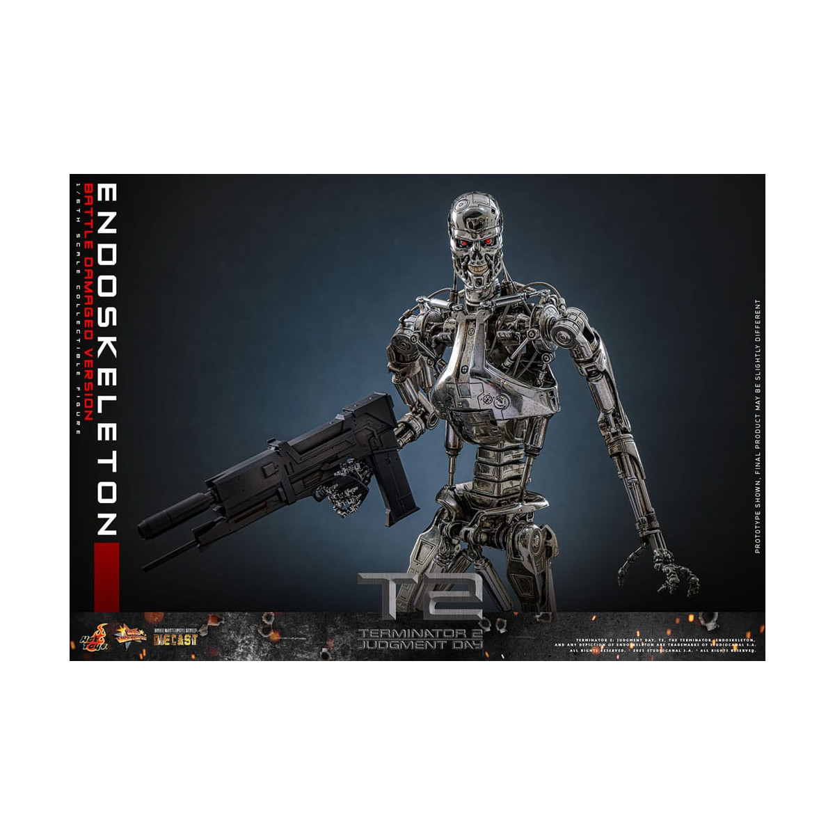 Hot Toys - Terminator 2: Judgment Day MMS 1/6 - Endoskeleton (Battle Damaged Version) Die cast MMS840D77
