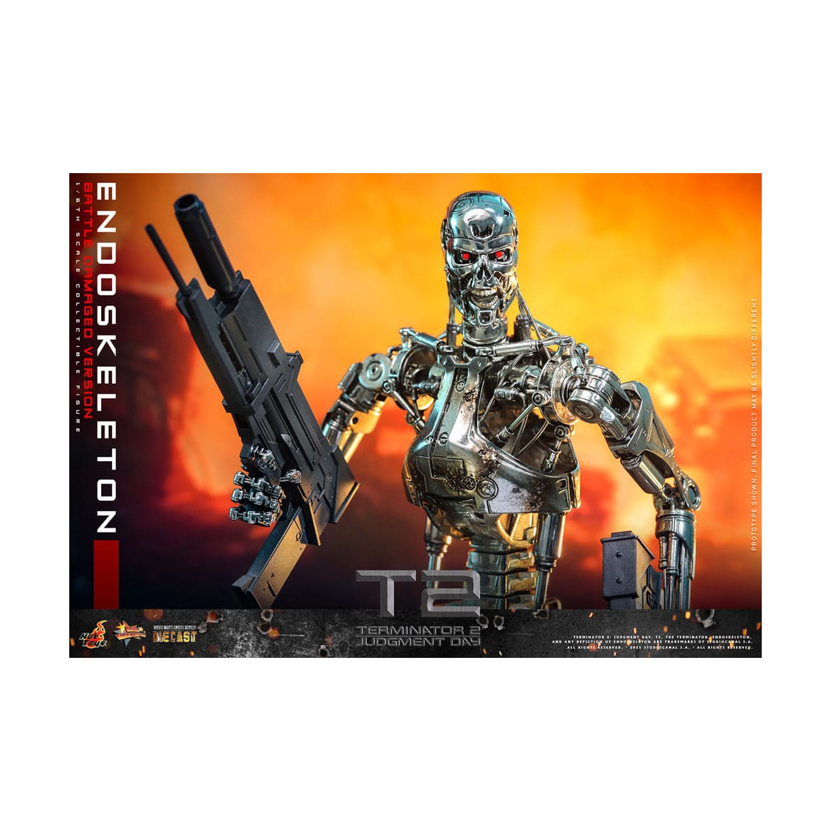 Hot Toys - Terminator 2: Judgment Day MMS 1/6 - Endoskeleton (Battle Damaged Version) Die cast MMS840D77