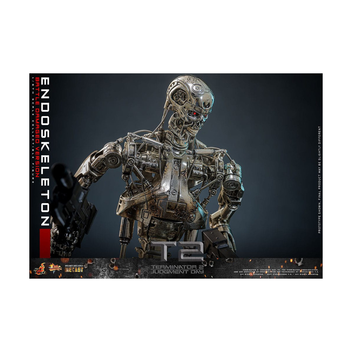 Hot Toys - Terminator 2: Judgment Day MMS 1/6 - Endoskeleton (Battle Damaged Version) Die cast MMS840D77