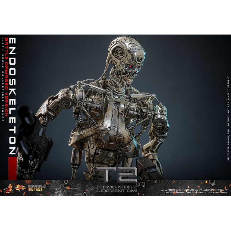 Hot Toys - Terminator 2: Judgment Day MMS 1/6 - Endoskeleton (Battle Damaged Version) Die cast MMS840D77