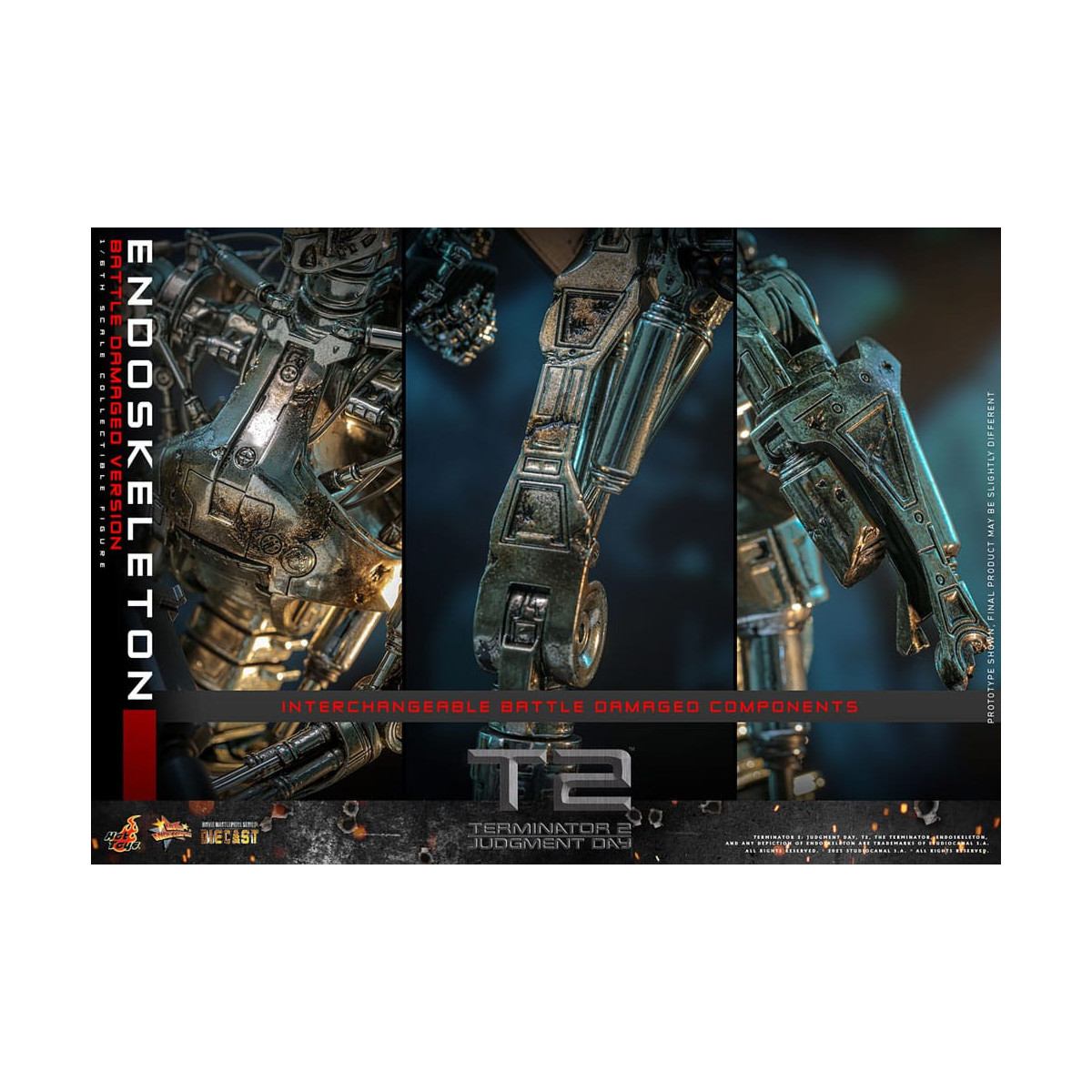 Hot Toys - Terminator 2: Judgment Day MMS 1/6 - Endoskeleton (Battle Damaged Version) Die cast MMS840D77