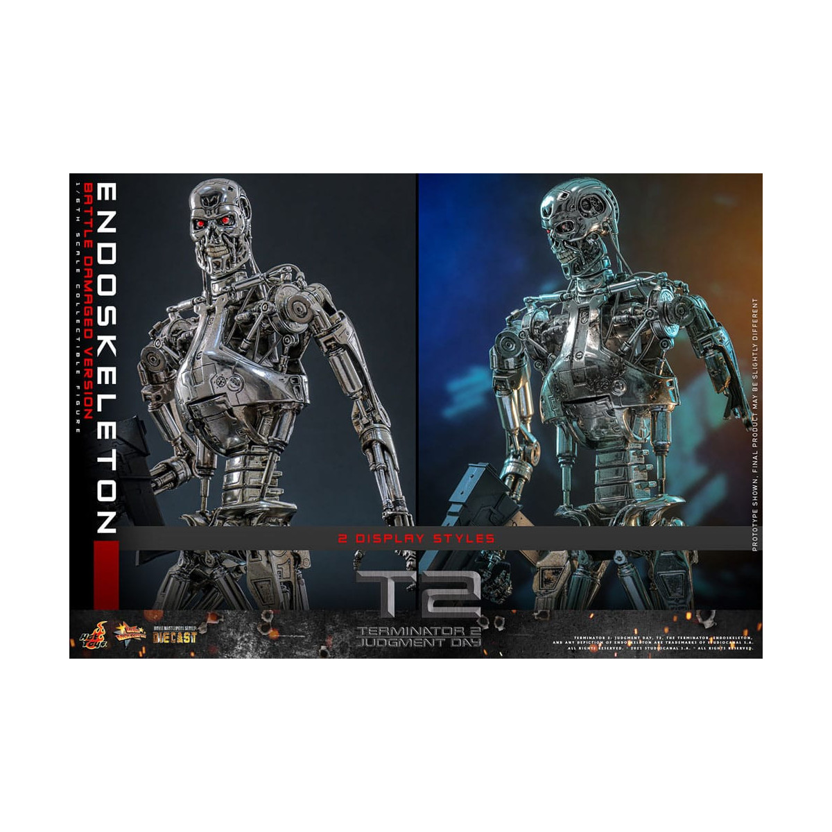 Hot Toys - Terminator 2: Judgment Day MMS 1/6 - Endoskeleton (Battle Damaged Version) Die cast MMS840D77