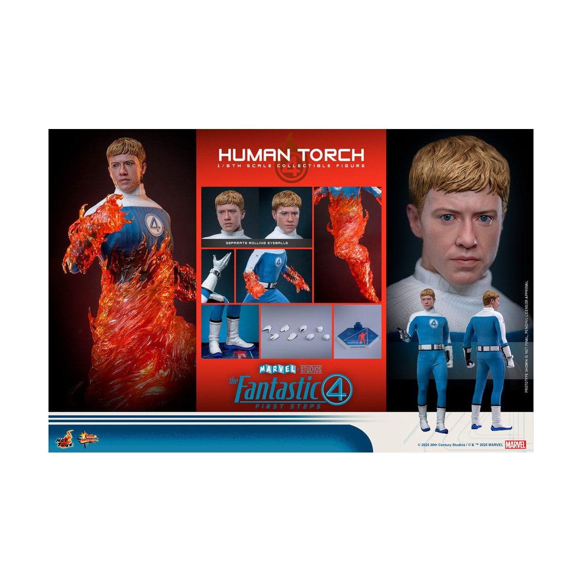 Hot Toys Marvel - Fantastic Four: First Steps - Antorcha Humana MMS 1/6 - Johnny Storm