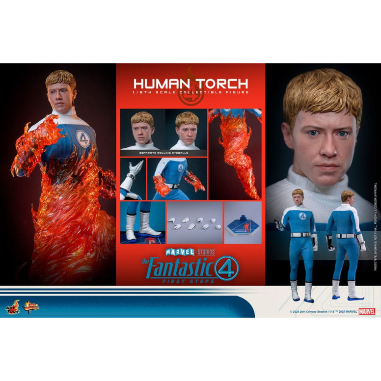 Hot Toys Marvel - Fantastic Four: First Steps - Antorcha Humana MMS 1/6 - Johnny Storm