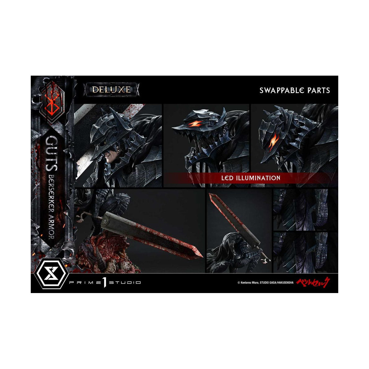 Prime 1 Studio Berserk - Guts Berserker Armor (Grunbeld vs. Guts) Deluxe Bonus Version 1/4 Ultimate Premium Masterline