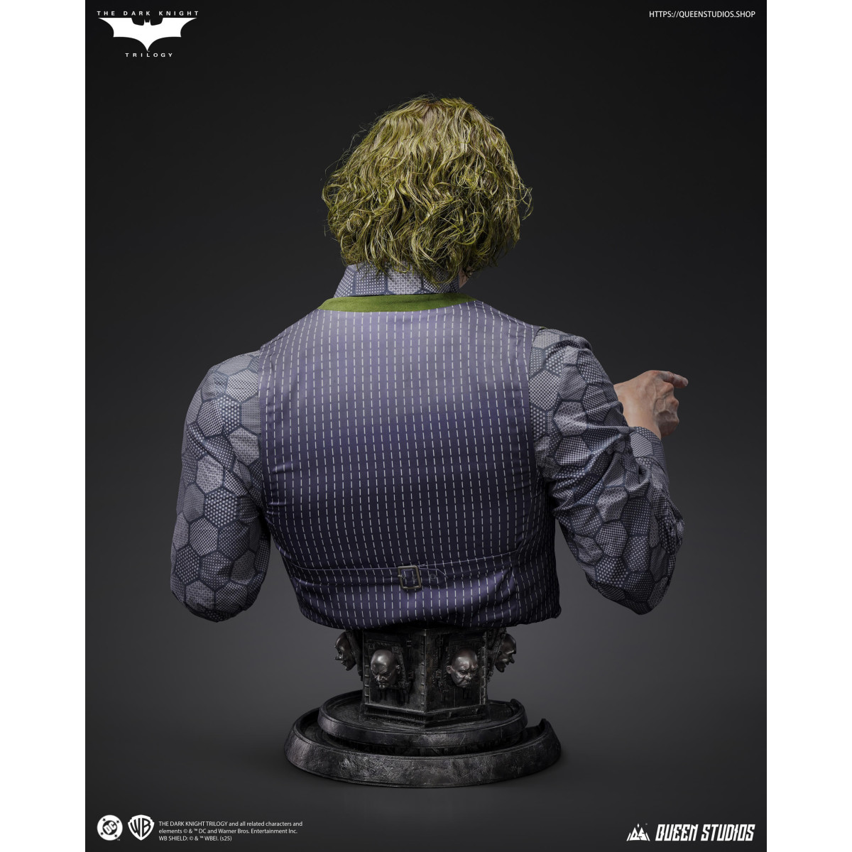Queen Studios -  DC Comics - El Joker (El Caballero Oscuro) Busto tamaño real