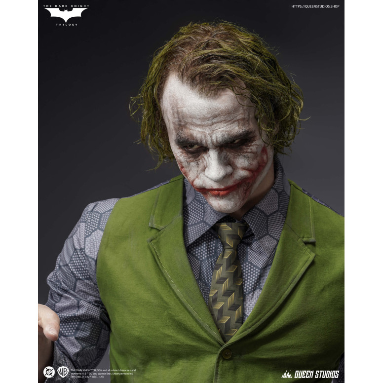 Queen Studios -  DC Comics - El Joker (El Caballero Oscuro) Busto tamaño real