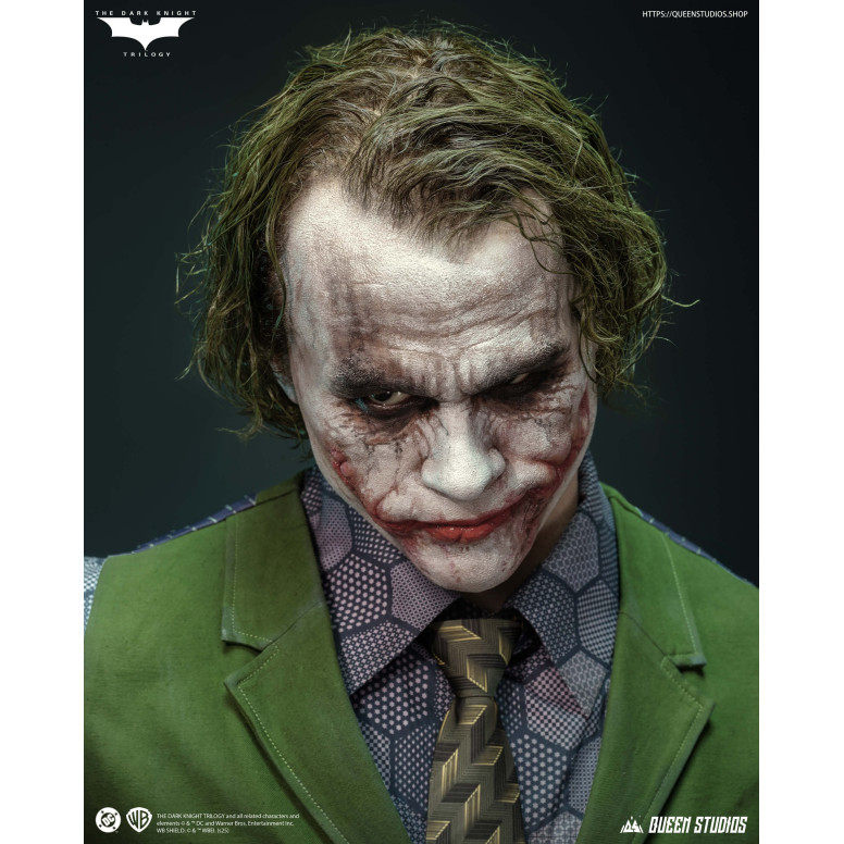 Queen Studios -  DC Comics - El Joker (El Caballero Oscuro) Busto tamaño real
