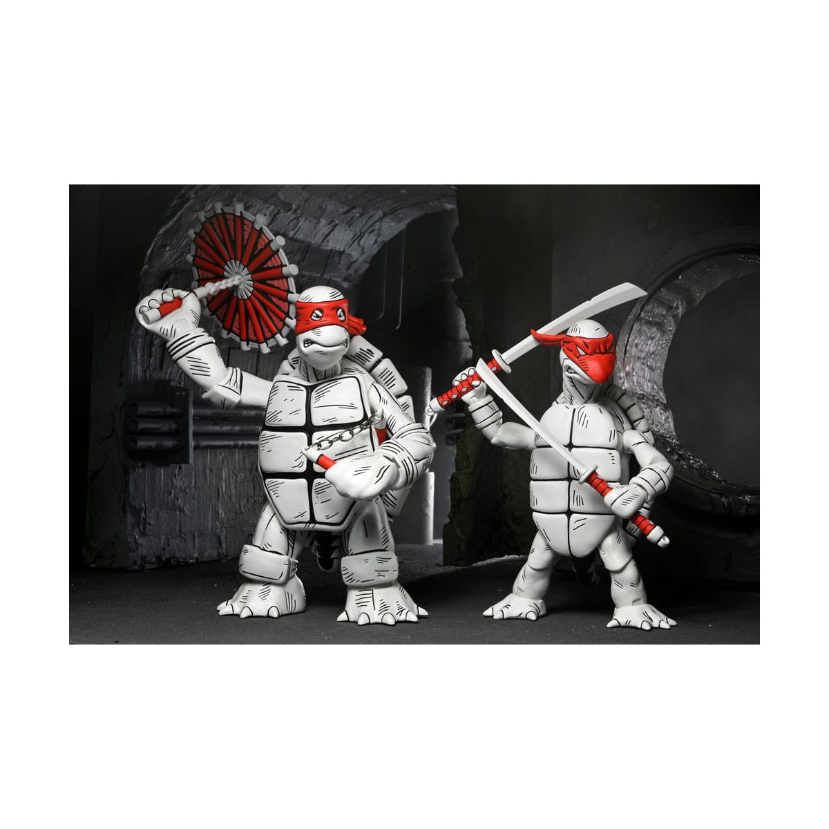 NECA - Mirage Comics - Blanco y Negro Primeras Tortugas - TMNT - Teenage Mutant Ninja Turtles
