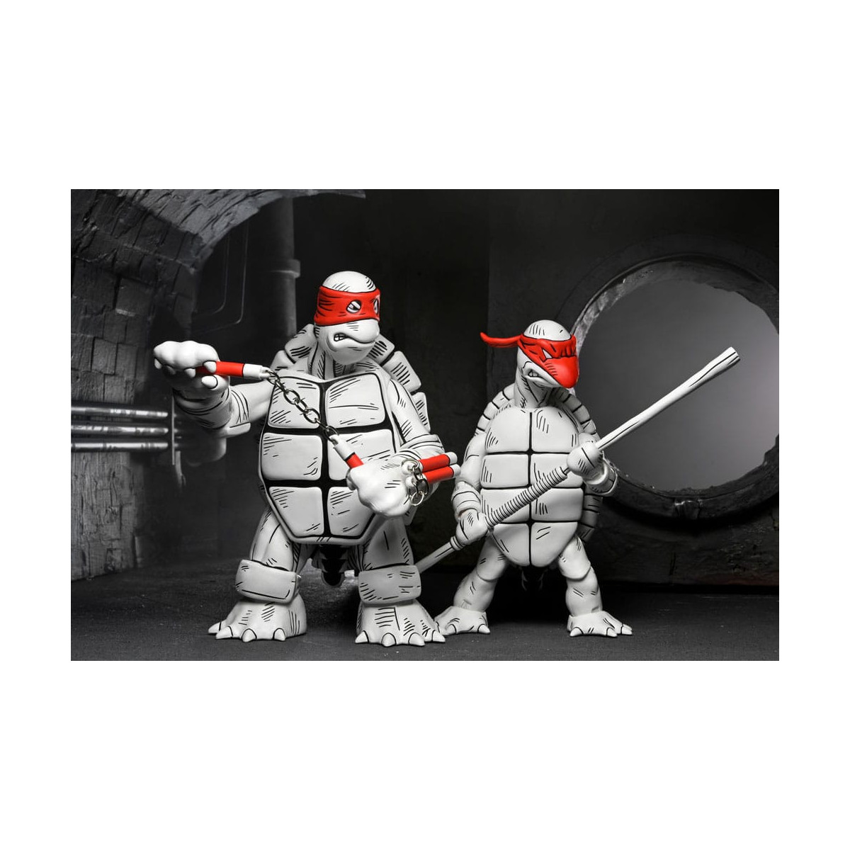 NECA - Mirage Comics - Blanco y Negro Primeras Tortugas - TMNT - Teenage Mutant Ninja Turtles