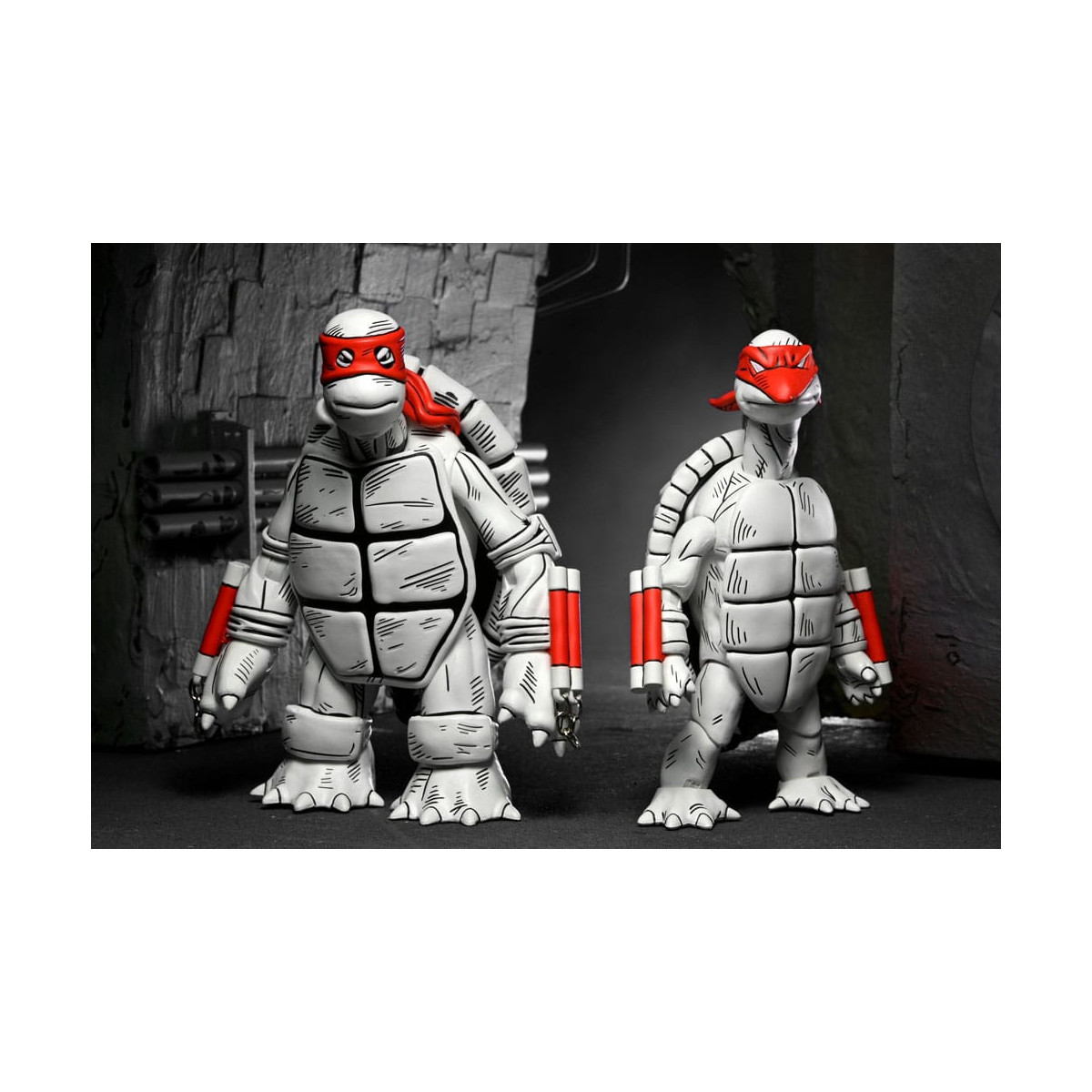 NECA - Mirage Comics - Blanco y Negro Primeras Tortugas - TMNT - Teenage Mutant Ninja Turtles