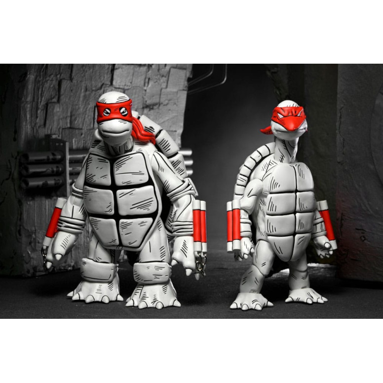 NECA - Mirage Comics - Blanco y Negro Primeras Tortugas - TMNT - Teenage Mutant Ninja Turtles