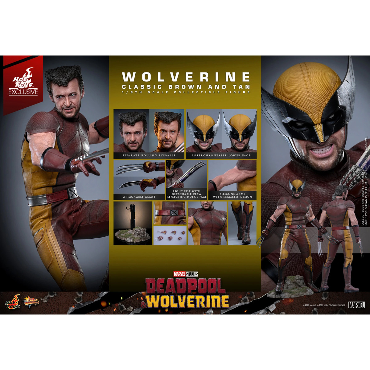 Hot Toys Marvel Deadpool & Wolverine - Wolverine (Classic Brown and Tan) MMS 1/6 Edición Exclusiva