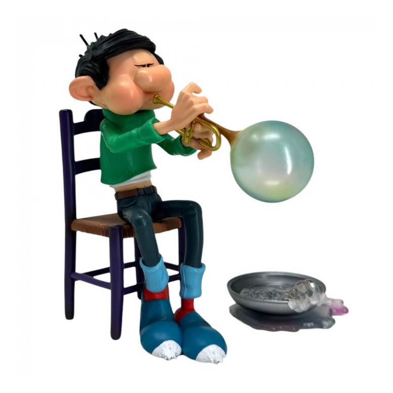 Plastoy Gaston Lagaffe - Gaston Lagaffe trompeta de pompas de jabón