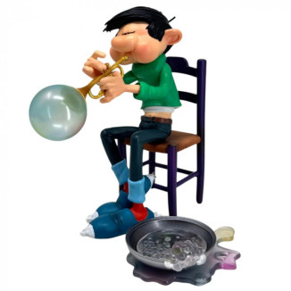 Plastoy Gaston Lagaffe - Gaston Lagaffe trompeta de pompas de jabón