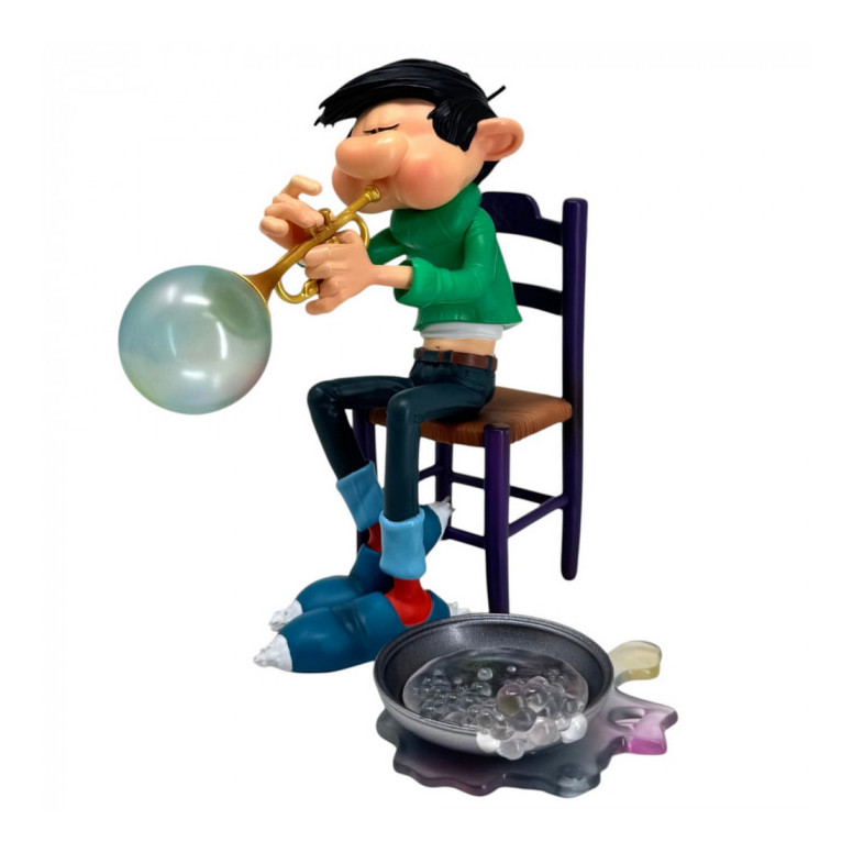 Plastoy Gaston Lagaffe - Gaston Lagaffe trompeta de pompas de jabón