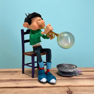 Plastoy Gaston Lagaffe - Gaston Lagaffe trompeta de pompas de jabón