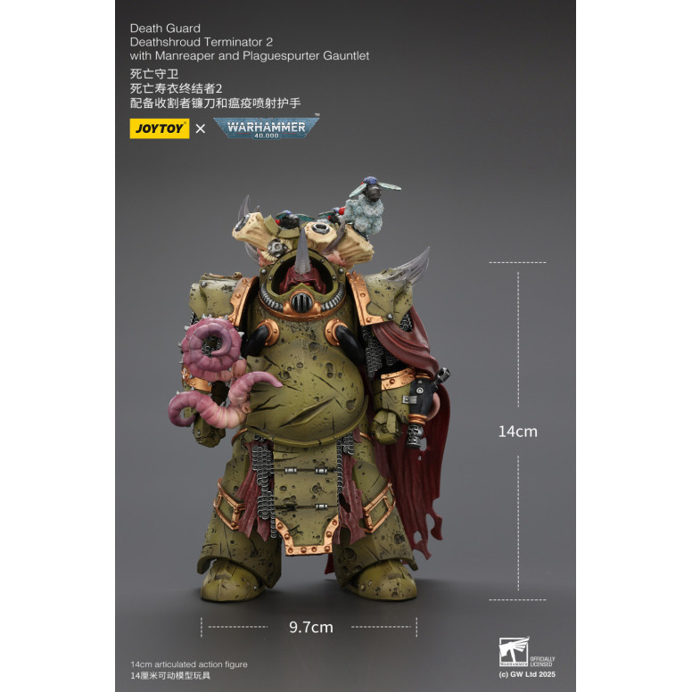 Joytoy - Guardia de la Muerte - Deathshroud Terminator 2 con Manreaper y Plaguespurter Gauntlets 1/18 - Warhammer 40k