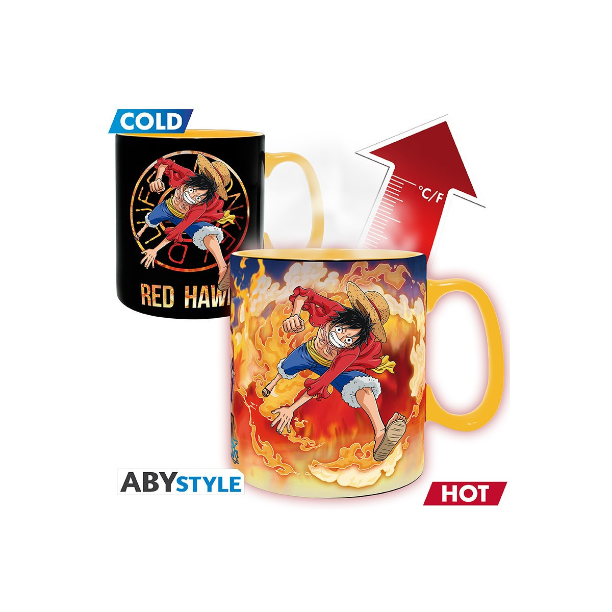 ABYstyle - One Piece - Taza Termo-reactiva 460 ml - Luffy & Sabo